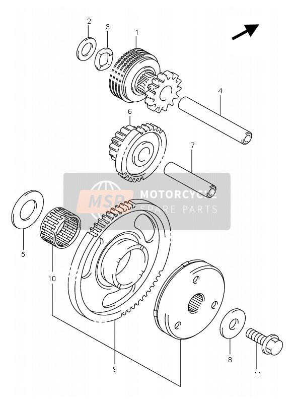 Suzuki AN650A BURGMAN EXECUTIVE 2005 Starter Clutch for a 2005 Suzuki AN650A BURGMAN EXECUTIVE